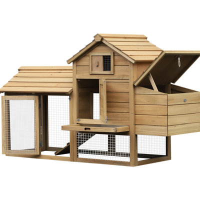 Petit poulailler 59 po: bois, 2 portes, nichoir, plateau amovible pour espaces extérieurs Compact Rainbow 59 po - Une touche colorée