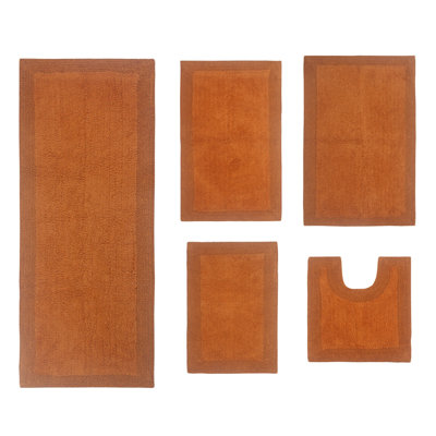 Bruss Luxury 100% Cotton Bath Rug (Set of 5) Reversible