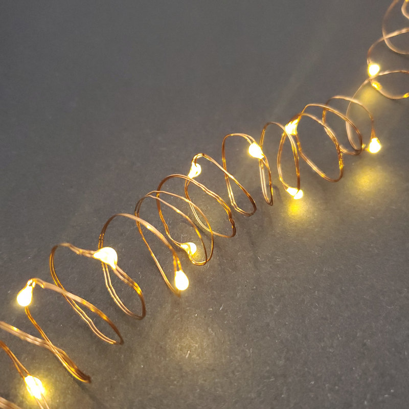 hipps Copper Battery Operated LED Fairy String Lights