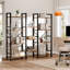 Étagère de rangement en bois et en métal avec tablettes ouvertes pour le bureau à domicile-28554113