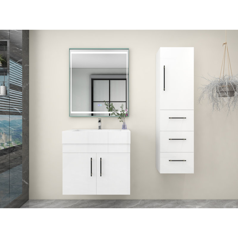 Ensemble de meuble-lavabo simple 30 po, Blanc ultrabrillant