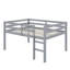 Lit mezzanine double en bois d'hévéa avec échelle-169288800