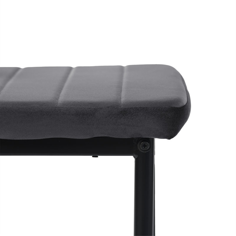 Aivaras 47.5cm H Velvet Upholstered Metal Upholstered Back Side Chair in Grey