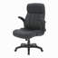 Fauteuil de direction à dossier moyen avec accoudoirs rabattables, noir