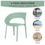 Ensemble de salle à manger moderne 5 pièces pour l'extérieur avec table de patio blanche 55 po et chaises empilables vert brume - Mobilier de jardin en polypropylène résistant aux intempéries