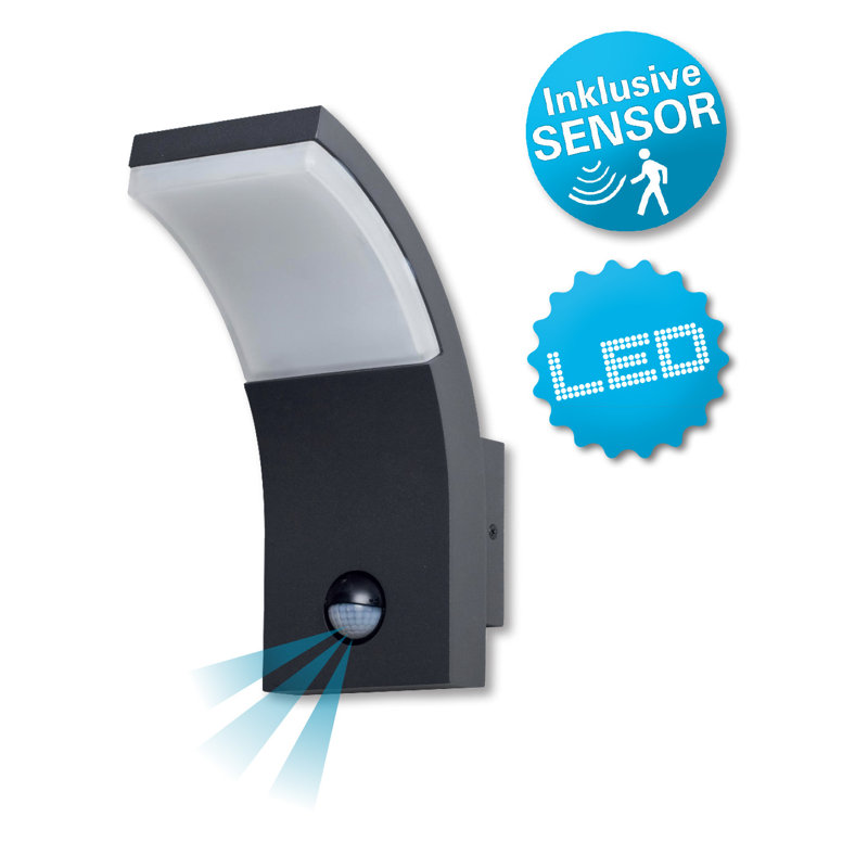 Matte Black 19cm H Integrated LED Outdoor Sconce