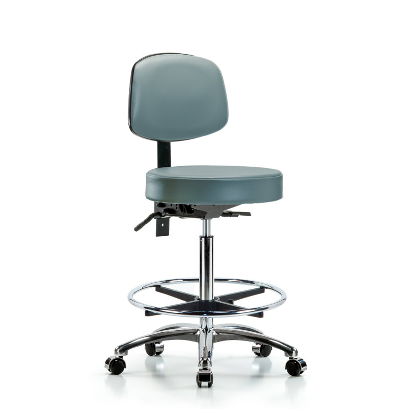 Chaise de travail, Roulettes, Bleu marine, Inclinaison comprise