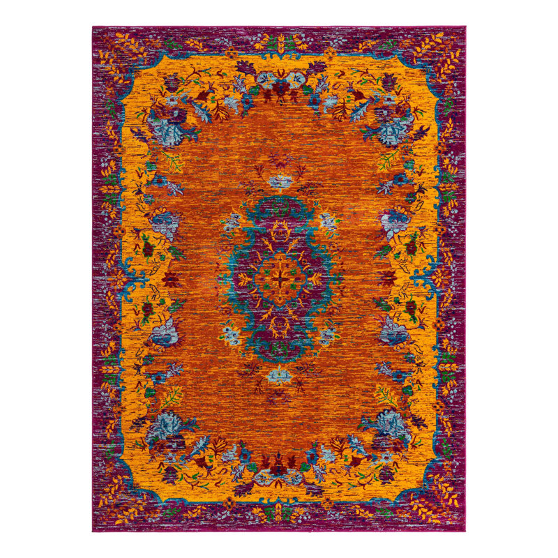 Tapis orange Calypso Orange_Unique Loom, Rectangle 9 pi x 12 pi