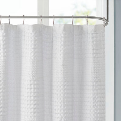 Super Waffle Textured Solid Shower Curtain for Elegant Bathroom Decor and Easy Maintenance