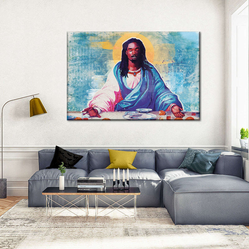 «Black Jesus I» - Impression sur toile tendue, H 16 po x l 24 po x P 1,25 po