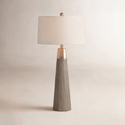 Corsica 34" Natural/Metallic Textured Coil Banded Table Lamp