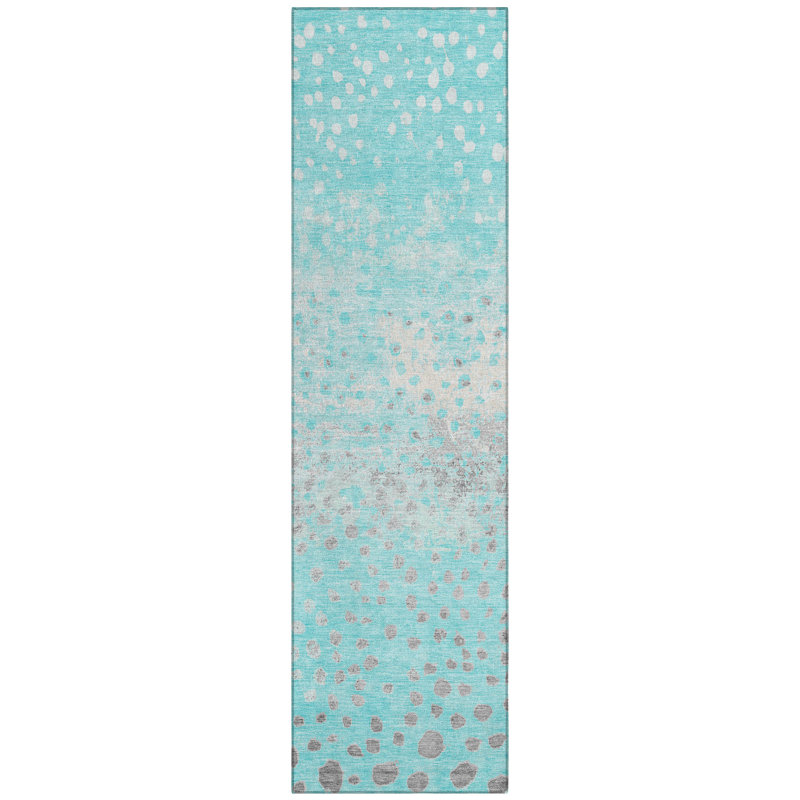 Red Flat Woven Synthetic Washable Runner Rug 2'3" x 7'6"