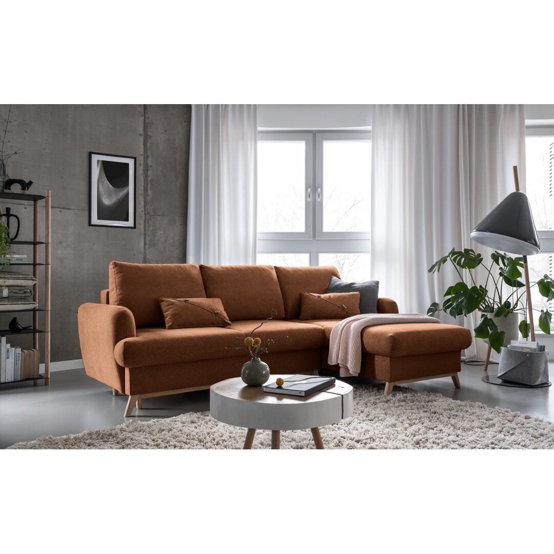 Ecksofa Lagom aus Samt mit Bettfunktion