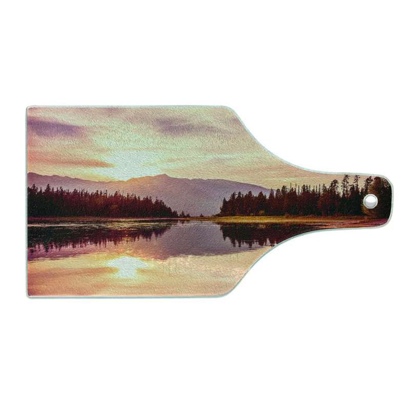 Planche à découper en verre trempé Ambesonne, Jackson Lake