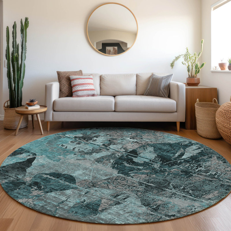 Tapis intérieur / extérieur Julieta avec envers antidérapant, Rond 8 pi