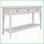 Table basse antique blanche rétro avec 3 tiroirs Tablette inférieure - Assemblage rapide en bois de pin massif pour le salon-316626401