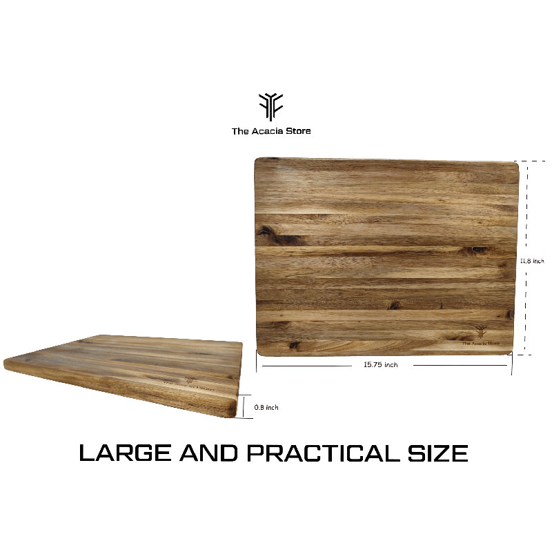 Planche à découper rectangulaire en bois d'acacia