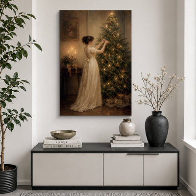 Œuvre d'art de Noël rétro, images de chambre à coucher, impression sur toile encadrée