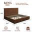 Structure de lit très grand avec tête de lit de 47,2 po de hauteur, tissu en velours douillet, base en bois au sol, brun-1064014916-1064014918