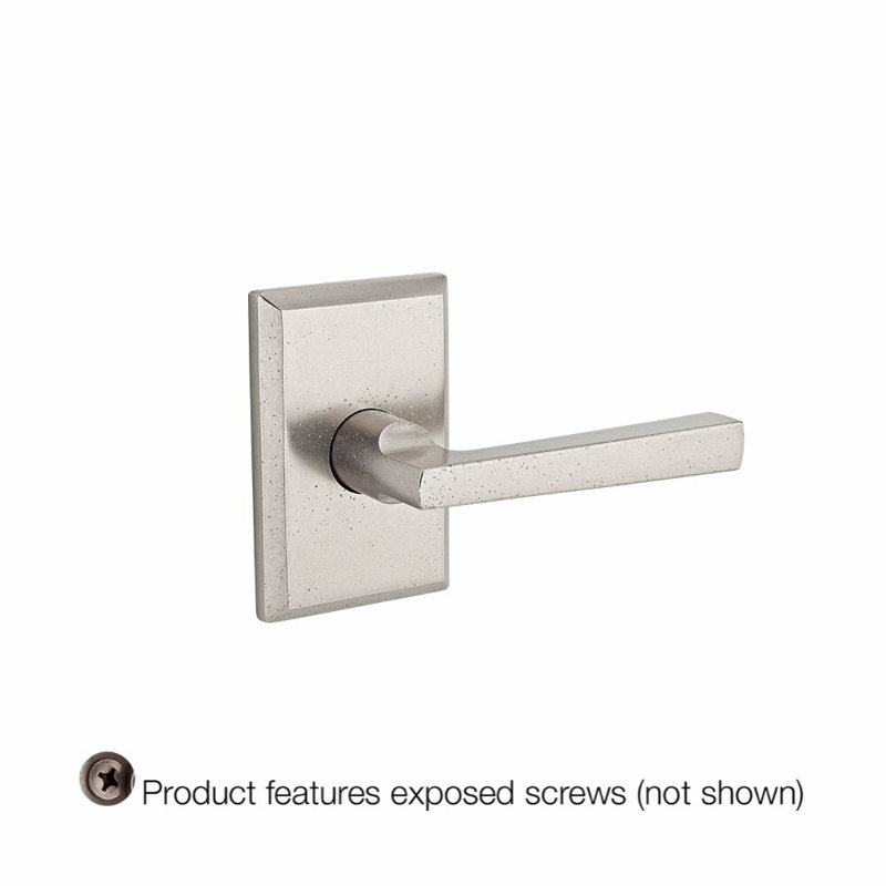 Taper Single Dummy Door Lever with Rustic Square Rose, Right, White Bronze