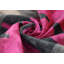 Oreiller en velours fait à la main en zigzag - coussin en soie magenta et gris 24 po x 24 po