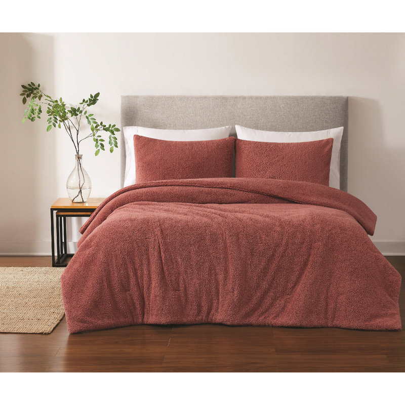 Ensemble d'édredon surdimensionné 3 pièces Brooklyn Loom, Édredon pour très grand lit + 2 très grandes ta, Rose