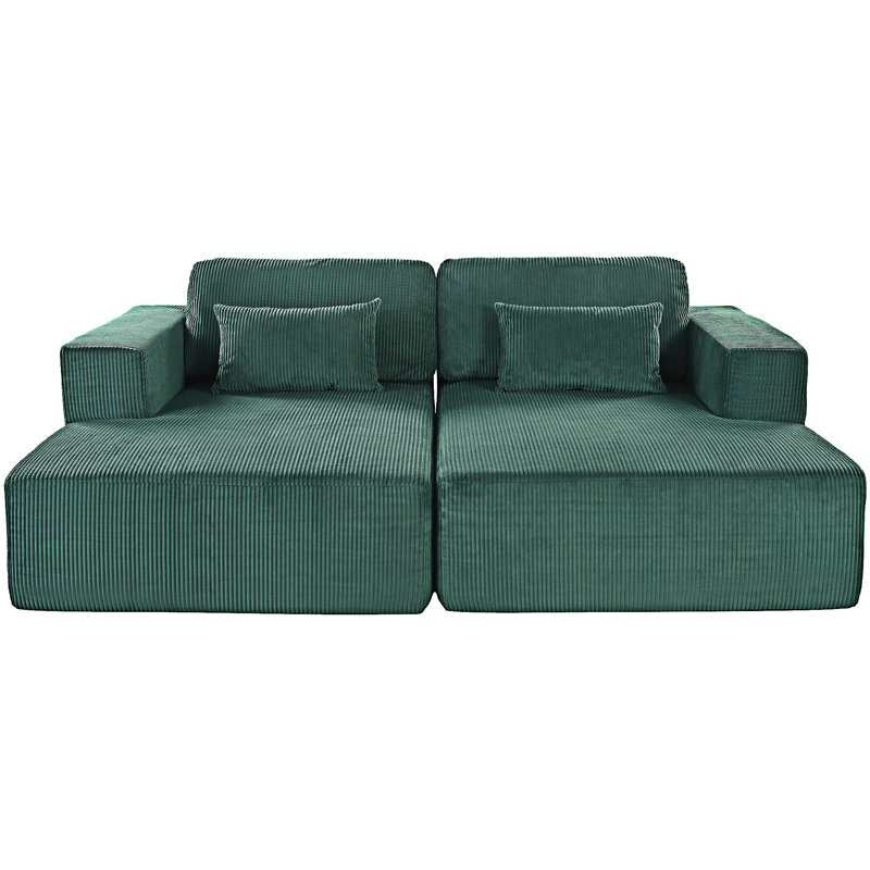Double Sofa Bed With Pillows, Green