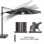 Parasol en porte-à-faux illuminé avec base Jamestown-718349385