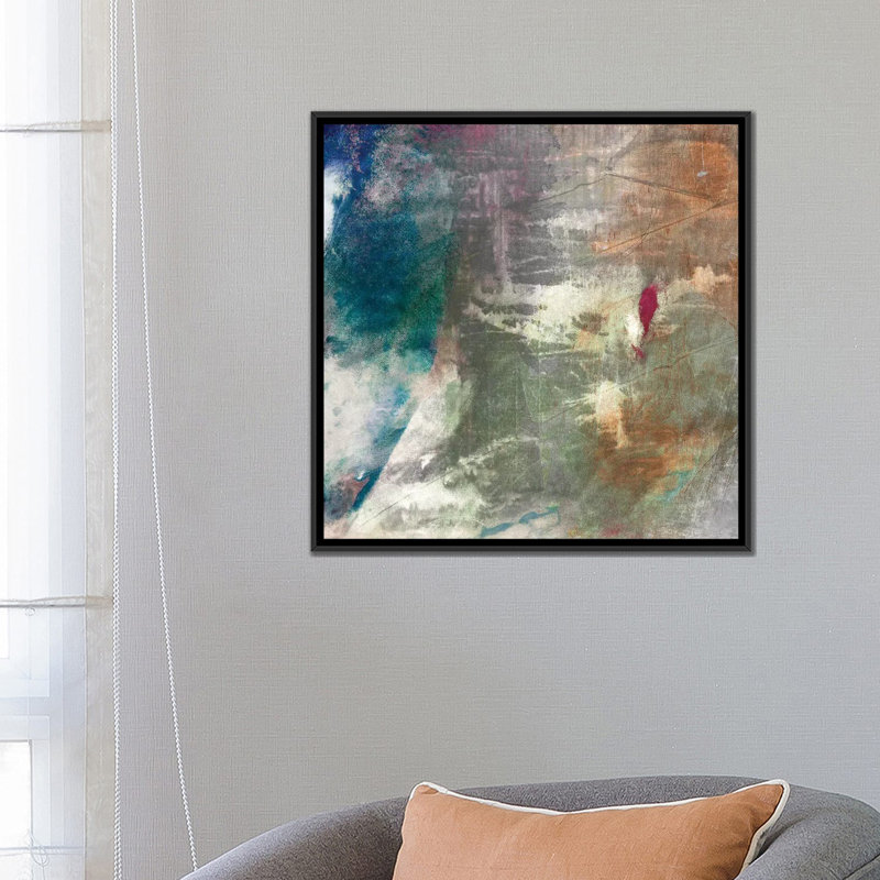 « mod abstract i », reproduction de peinture à l’acrylique sur toile tendue, H 18 po x l 18 po x P 1,5 po, Pas de tapis