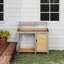 Outdoor Wooden Potting Bench Table with Sink and Storage for Gardening
