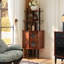 Armoire de coin en bois massif 59,84 "H, étagère de rangement de coin-salon, table de chevet de petit espace