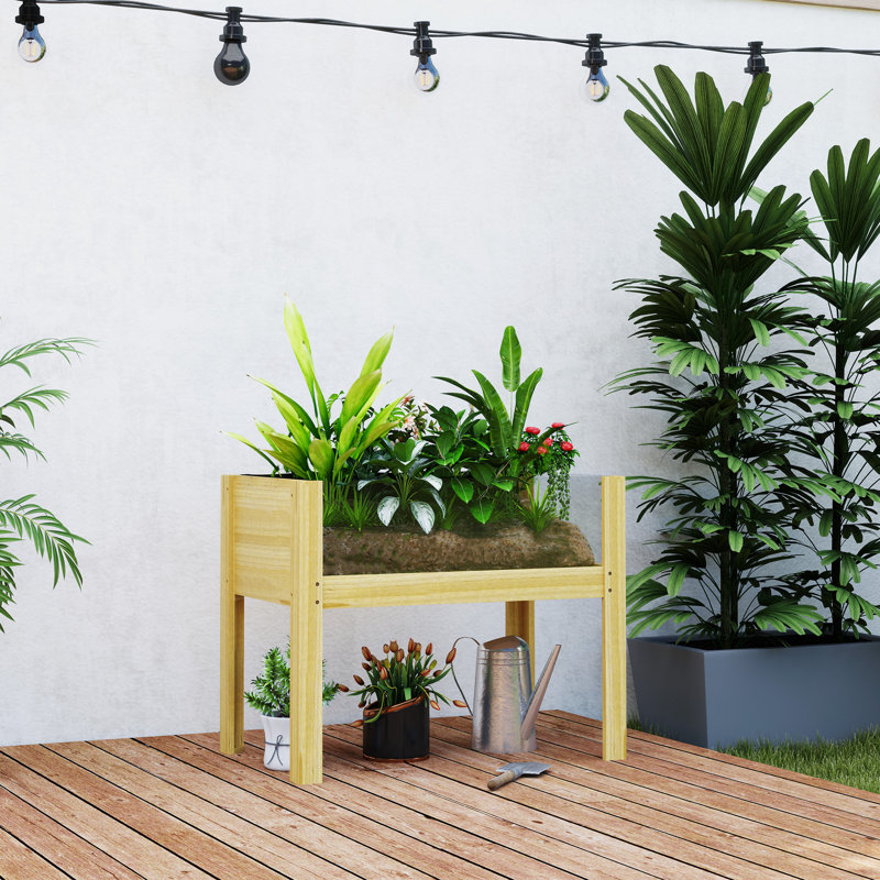 Boîte à fleurs surélevée en bois, H 23,8 po x l 29,5 po x P 18,1 po
