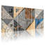 Ensemble de 3 tableaux abstraits sur toile tendue, motif marbre géométrique-147623533