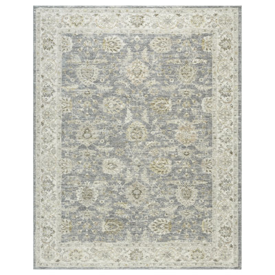 Plumerra Blue/Ivory Transitional Floral Indoor Area Rug