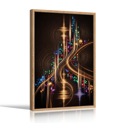 Neon Lights Canvas Wall Art Oil Painting Print Set Of 1