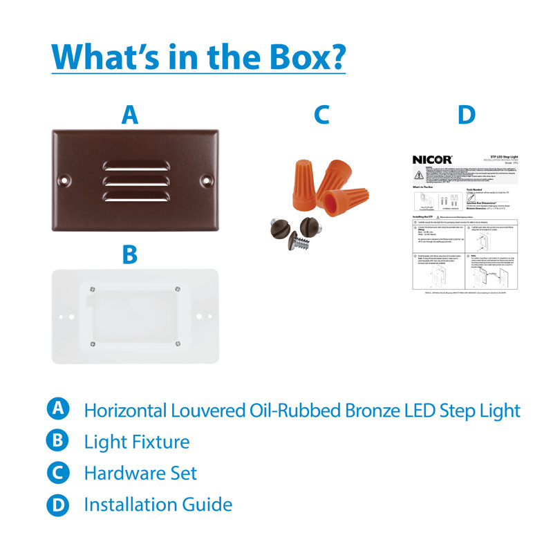 Integrated LED Step Light, Oil-Rubbed Bronze