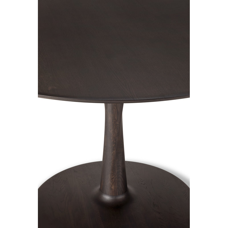 Torsion Round Oak Pedestal Dining Table, 30"H x 28"L x 28"W, Oak Brown