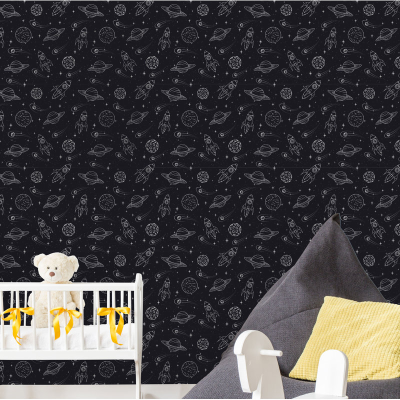 Rouleau de papier peint adhésif Fulcher US Made - Space Adventures, L 16,67 po x l 25 po