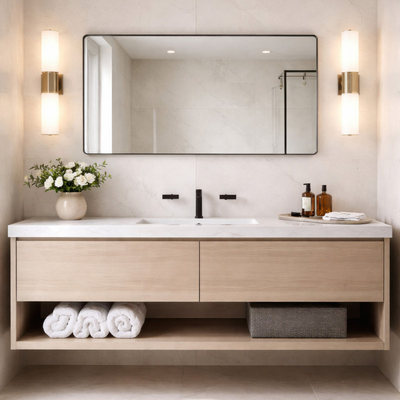 Miroir mural rond en nickel poli Kye 22 x 40, Nickel poli