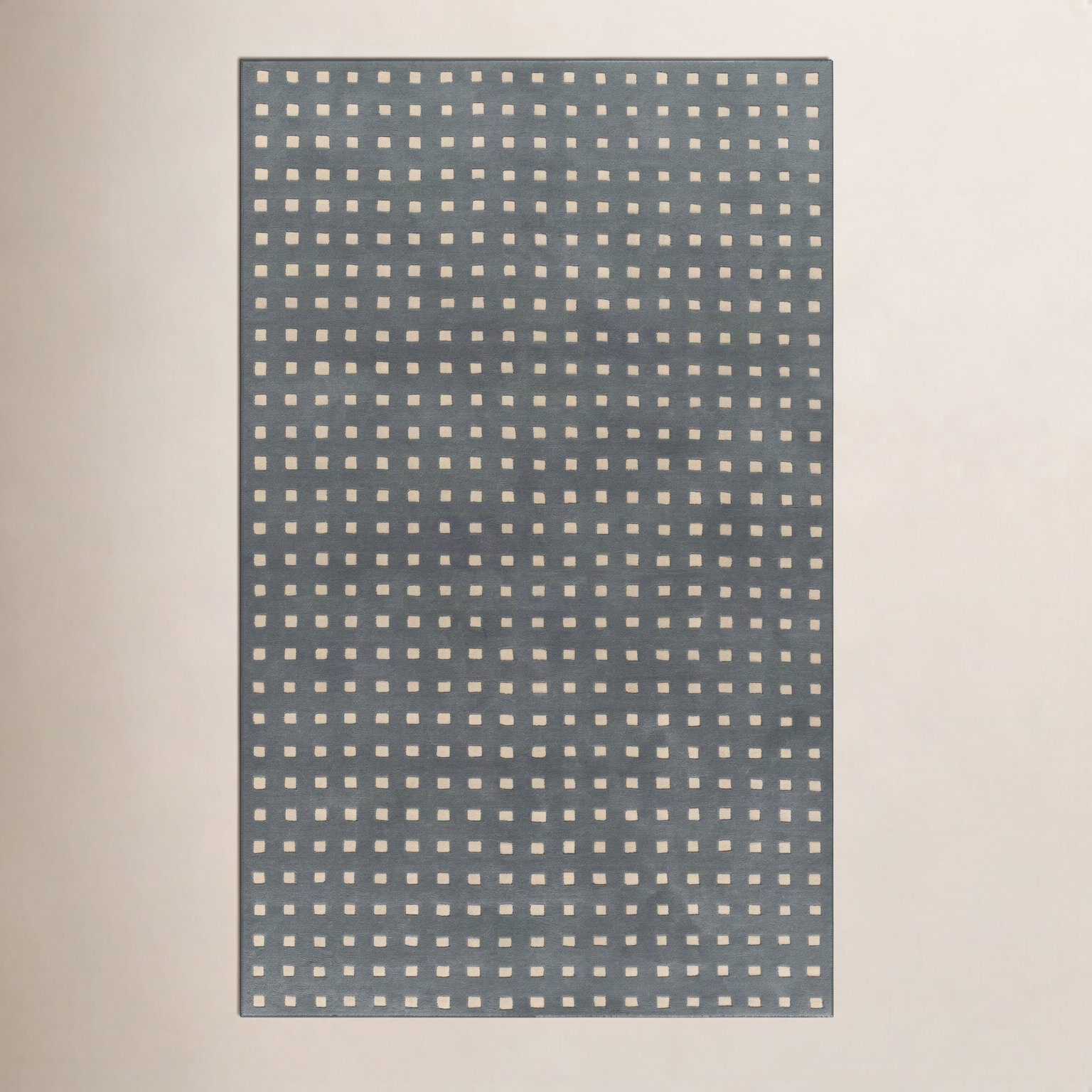 Lang Blue Hand-Tufted Geometric Wool Rug, 2' X 3'