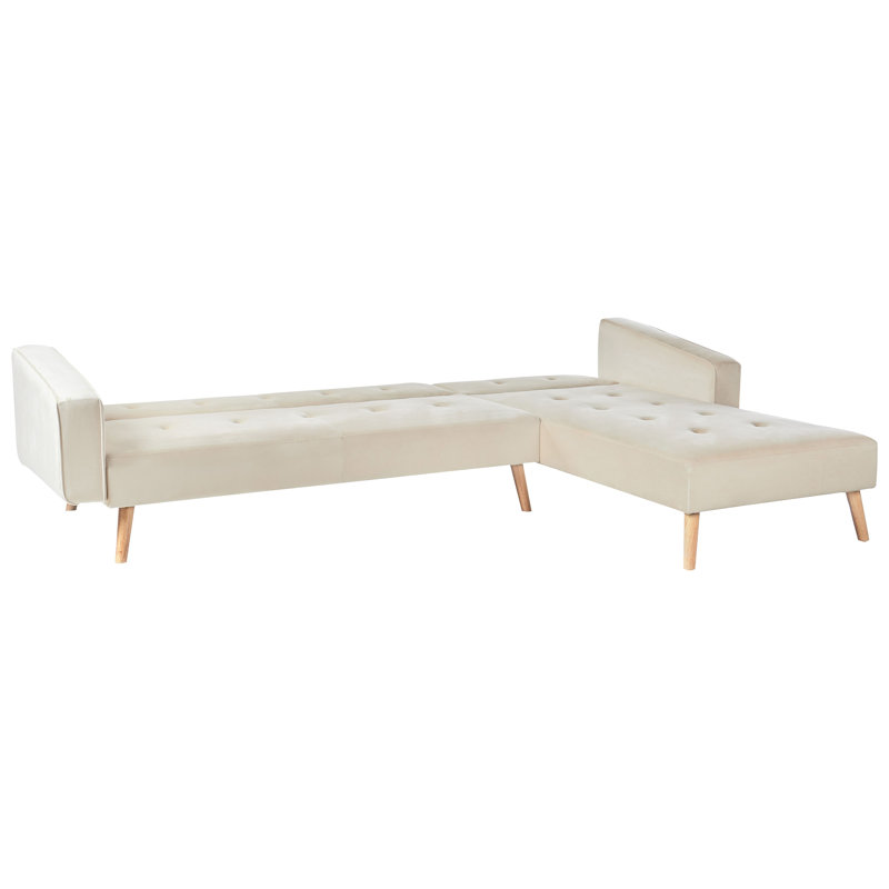 VADSO 4 Seater Sofa Bed, Beige Velvet