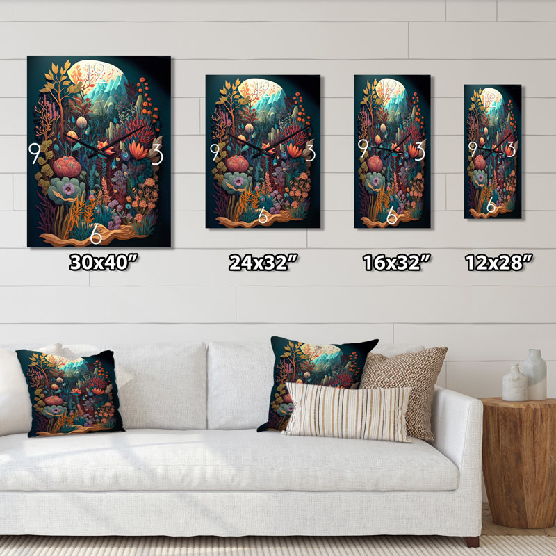 Jefferys - Horloge murale florale, Petit