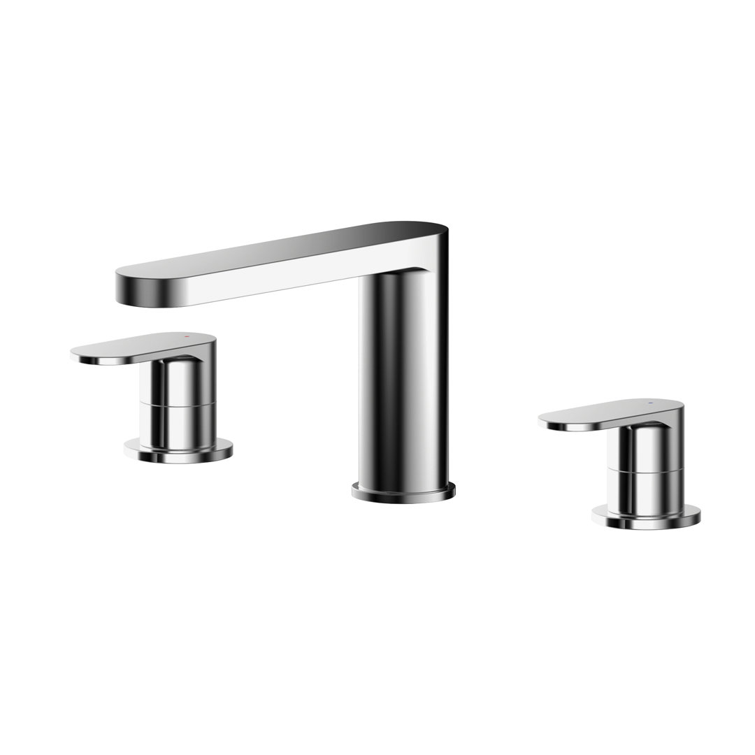 Binsey 2 Handle Deck Freestanding Tub Filler Bath Filler with Diverter