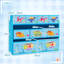 AIYAPLAY Kids Toy Storage Unit 3-Tier Toy Organiser Shelf 9 Boxes Blue