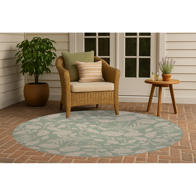 Tapis d'extérieur antidérapant Autumn Vines, Rond 5 pi