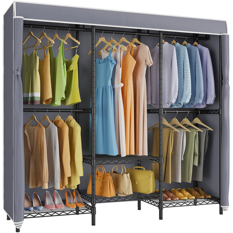V-Series 70.1'' Metal Clothing Rack, Gray