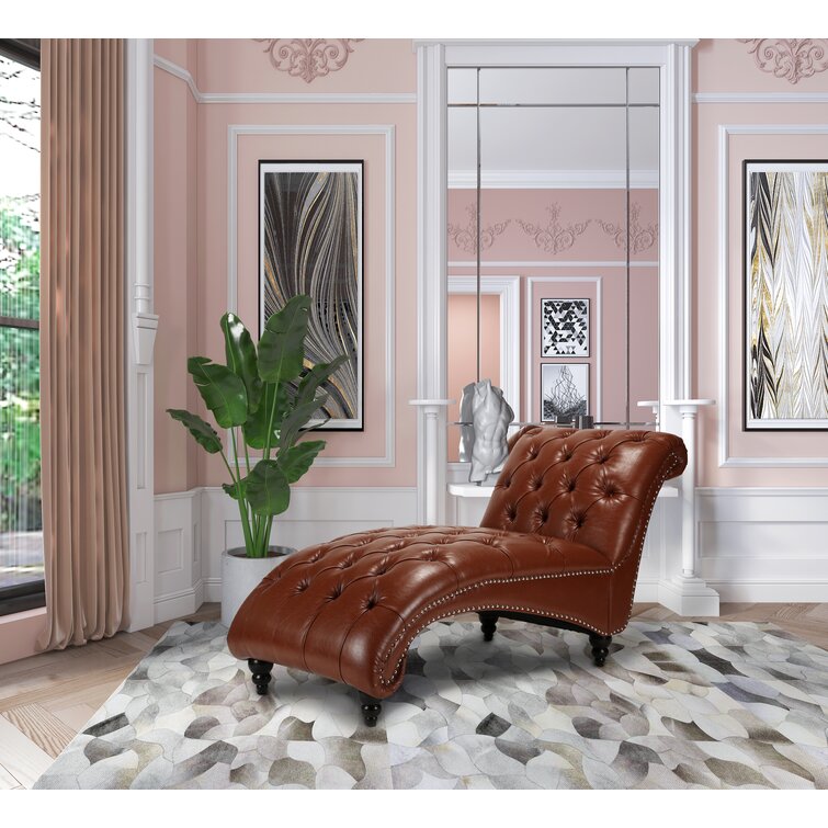 Renato Faux Leather Chaise Lounge
