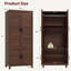 Armoire-penderie 72 po en bois avec 4 portes, tringle suspendue, 18 tablettes réglables, grande armoire de rangement pour vêtements autoportante pour chambre à coucher, brun noyer-924455590