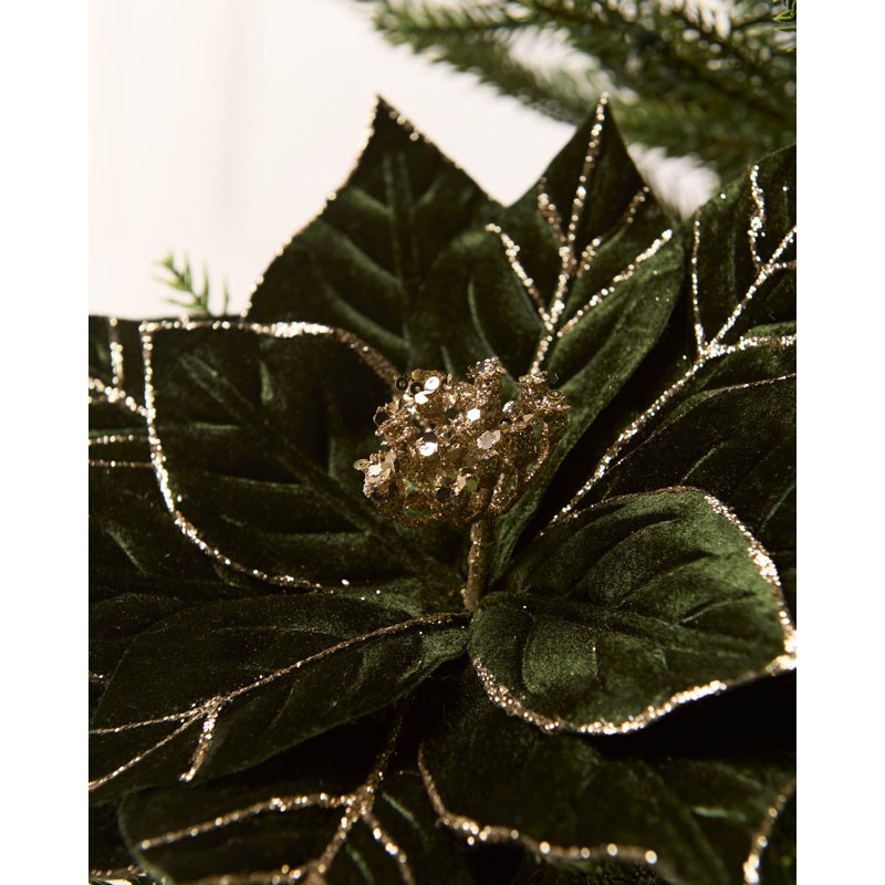 25cm Polystyrene Poinsettia Flower, Navy