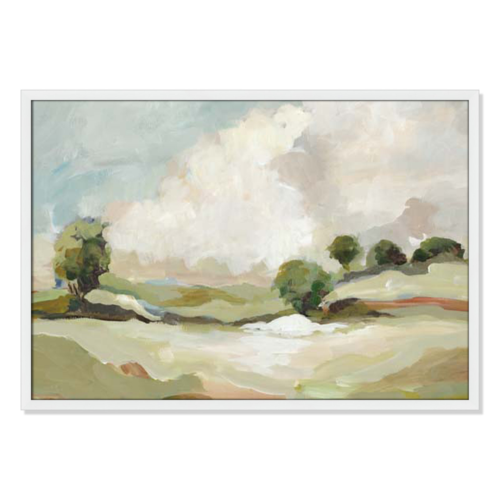 Pastoral Land by Allison Pearce, 25.5" H x 35.5" W x 1.25" D, White